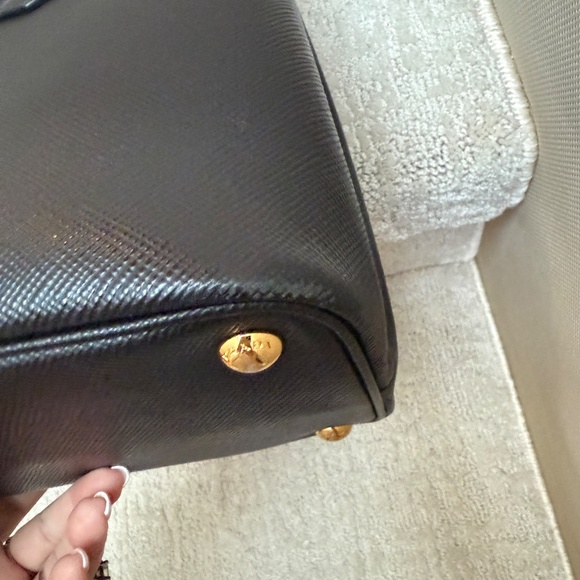 Prada Saffiano Cuir Medium Double Bag Black - Picture 6 of 11